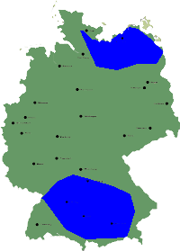 Übersichtskarte Deutschland zur Verteilung der Härtegrade
